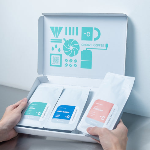 カフェイン3種セットのコーヒー豆定期便の商品画像